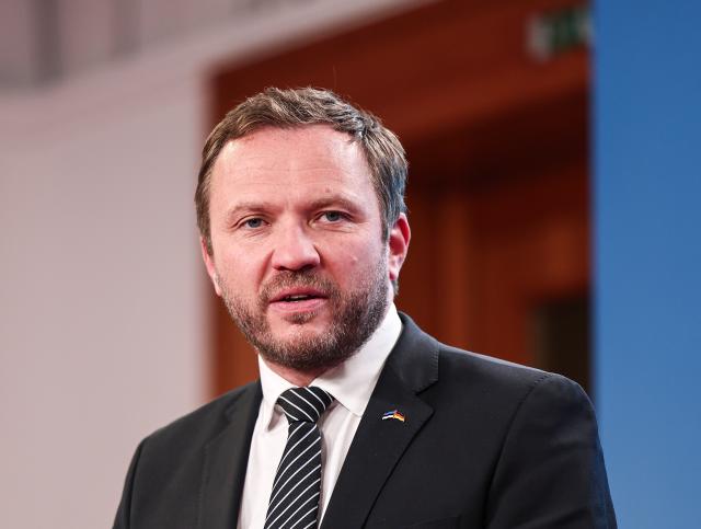 FILED - 27 March 2025, Berlin: Estonia's Foreign Minister Margus Tsahkna speaks at a press conference in Berlin. Photo: Hannes P Albert/dpa