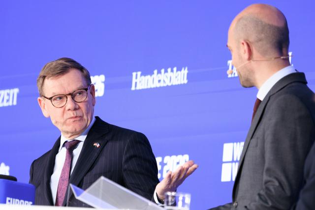 17 March 2026, Berlin: Johann Wadephul (L), German Foreign Minister, and his French counterpart Jean-Noel Barrot attend the "Europe 2026" conference organized by "Die Zeit", "Handelsblatt", "Tagesspiegel" and "Wirtschaftswoche" newspapers on the Franco-German view of Europe's sovereignty. Photo: Carsten Koall/dpa