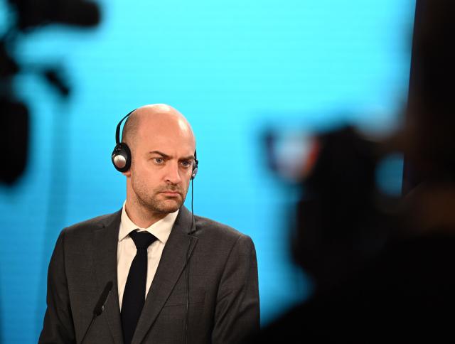 18 March 2026, Berlin: France's Foreign Minister Jean-Noel Barrot speaks during a joint press conference with  German Foreign Minister Johann Wadephul (not pictured) in Berlin. Photo: Lilli Förter/dpa
