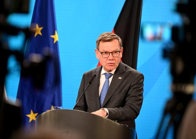 18 March 2026, Berlin: German Foreign Minister Johann Wadephul, speaks during a joint press conference with France's Foreign Minister Jean-Noel Barrot (not pictured) in Berlin. Photo: Lilli Förter/dpa