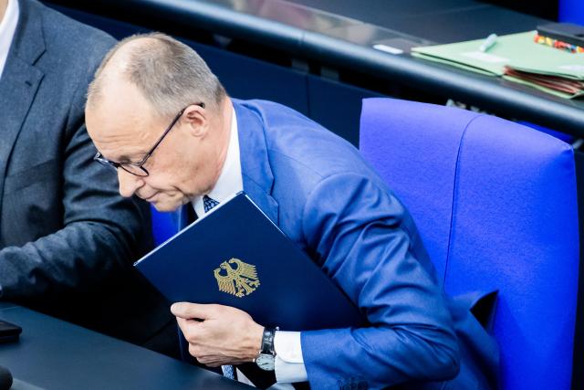 18 March 2026, Berlin: German Chancellor Friedrich Merz attends the plenary session of the German Parliament (Bundestag). Photo: Christoph Soeder/dpa