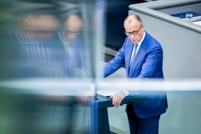 18 March 2026, Berlin: German Chancellor Friedrich Merz makes a government statement on the upcoming EU summit during the plenary session of the German Parliament (Bundestag). Photo: Christoph Soeder/dpa