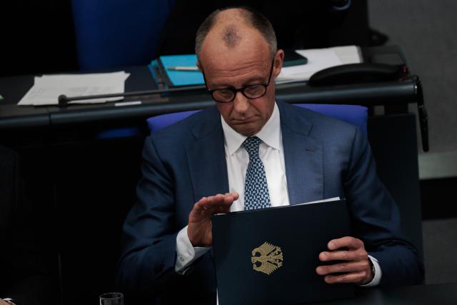 18 March 2026, Berlin: German Chancellor Friedrich Merz attends the plenary session of the German Parliament (Bundestag). Photo: Carsten Koall/dpa