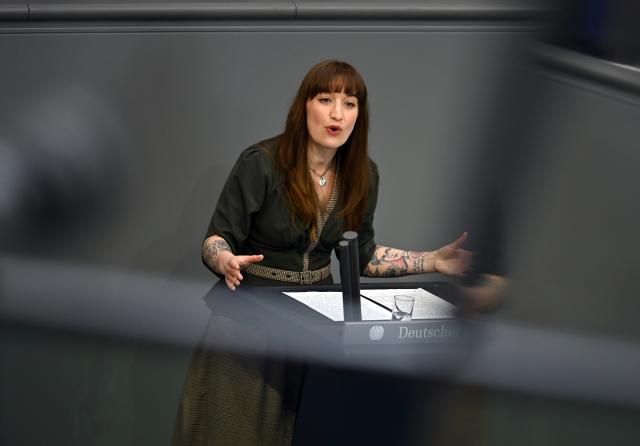 18 March 2026, Berlin: Chair of the parliamentary group of The Left Party in the Bundestag Heidi Reichinnek speaks during a plenary session of the German Bundestag. Photo: Lilli Förter/dpa