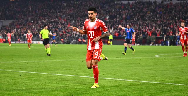 18 March 2026, Bavaria, Munich: Bayern Munich's Luis Diaz celebrates scoring his side's fourth goal during the UEFA Champions League Round of 16, Second Leg soccer match between Bayern Munich and Atalanta Bergamo at the Allianz Arena. Photo: Tom Weller/dpa