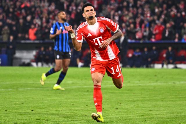 18 March 2026, Bavaria, Munich: Bayern Munich's Luis Diaz celebrates scoring his side's fourth goal during the UEFA Champions League Round of 16, Second Leg soccer match between Bayern Munich and Atalanta Bergamo at the Allianz Arena. Photo: Tom Weller/dpa