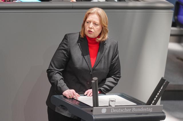 19 March 2026, Berlin: Baerbel Bas, Germany's Minister of Labor and Social Affairs, speaks in the plenary chamber of the German Bundestag during a session. Photo: Michael Kappeler/dpa