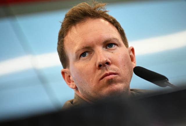 19 March 2026, Hesse, Frankfurt_Main: German National soccer team coach Julian Nagelsmann speaks during a press conference on the squad announcement. Photo: Florian Wiegand/dpa