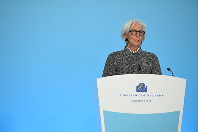 19 March 2026, Hesse, Frankfurt_Main: Christine Lagarde, President of the European Central Bank (ECB), speaks at the press conference after the Governing Council meeting of the ECB. Photo: Michael Brandt/dpa