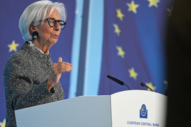 19 March 2026, Hesse, Frankfurt_Main: Christine Lagarde, President of the European Central Bank (ECB), speaks at the press conference after the Governing Council meeting of the ECB. Photo: Michael Brandt/dpa