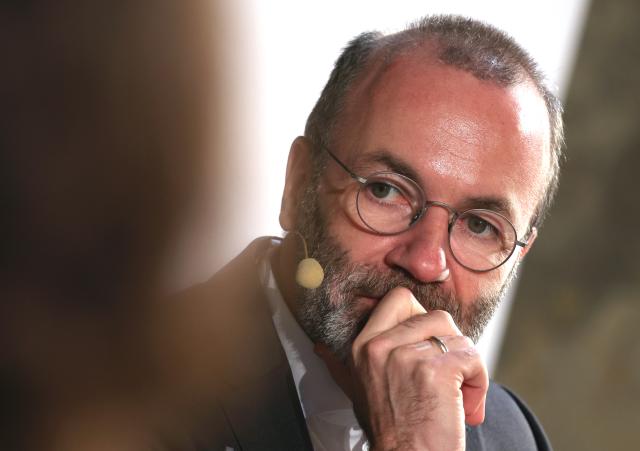 19 March 2026, Bavaria, Augsburg: Chair of the European People's Party (EPP) Manfred Weber attends a panel discussion titled "We in Europe". Photo: Karl-Josef Hildenbrand/dpa