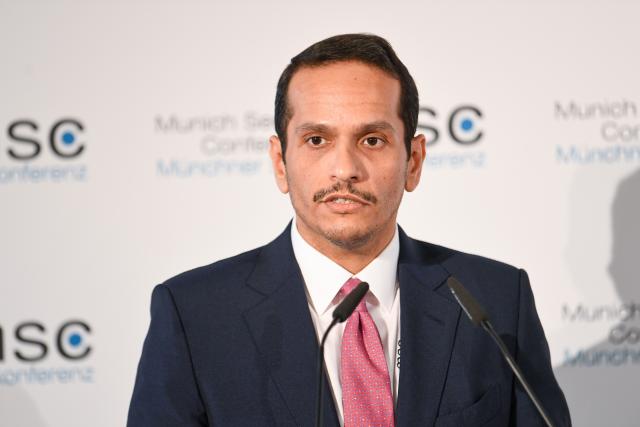 FILED - 15 February 2020, Bavaria, Munich: Qatari Prime Minister and Foreign Minister Mohammed bin Abdulrahman bin Jassim Al Thani attends the 56th Munich Security Conference. Photo: Tobias Hase/dpa