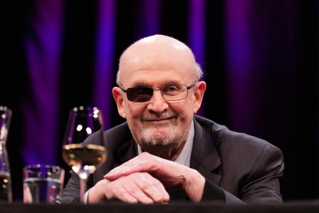 20 March 2026, North Rhine-Westphalia, Cologne: British-Indian writer Salman Rushdie sits on stage at the Funkhaus as part of the Lit.Cologne literary festival. Photo: Rolf Vennenbernd/dpa