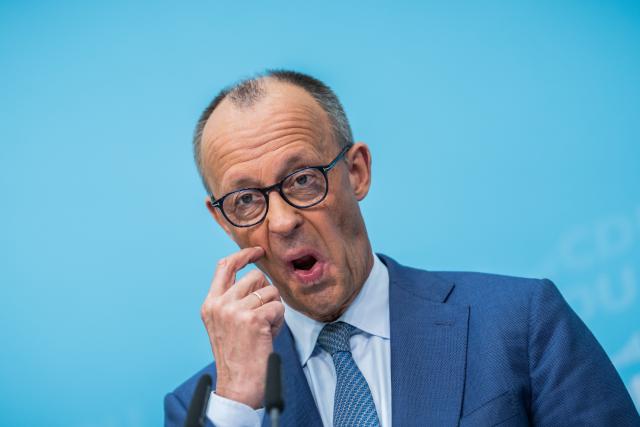 23 March 2026, Berlin: German Chancellor Friedrich Merz attends the press conference after the meeting of the CDU Federal Executive Committee at the party headquarters, the Konrad Adenauer Haus. Photo: Michael Kappeler/dpa