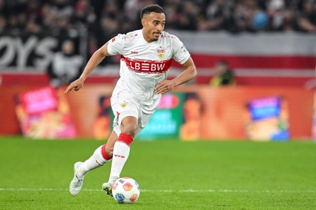 FILED - 15 March 2026, Baden-Württemberg, Stuttgart: VfB Stuttgart's Jamie Leweling in action during the German Bundesliga soccer match between VfB Stuttgart and RB Leipzig at MHPArena. Leweling will miss Germany's World Cup warm-ups in Switzerland on Friday and three days later against Ghana due to a calf injury. Photo: Harry Langer/dpa - IMPORTANT NOTE: In accordance with the regulations of the DFL German Football League and the DFB German Football Association, it is prohibited to utilize or have utilized photographs taken in the stadium and/or of the match in the form of sequential images and/or video-like photo series.