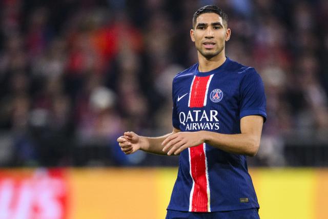 FILED - 26 November 2024, Bavaria, Munich: Paris Saint-Germain's Achraf Hakimi in action during the UEFA Champions League soccer match between PSG and Bayern Munich at Allianz Arena. Photo: Tom Weller/dpa