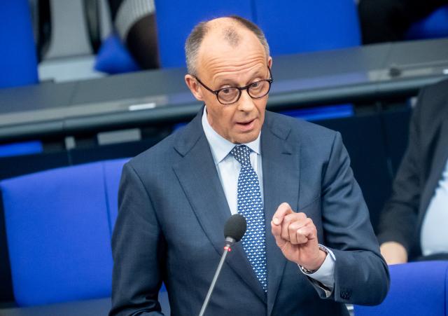 25 March 2026, Berlin: German Chancellor Friedrich Merz speaks during the government questioning in the plenary session of the German Parliament (Bundestag) in Berlin. Photo: Michael Kappeler/dpa