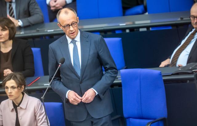 25 March 2026, Berlin: German Chancellor Friedrich Merz speaks during the government questioning in the plenary session of the German Parliament (Bundestag) in Berlin. Photo: Michael Kappeler/dpa