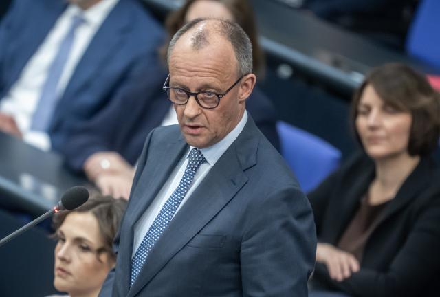 25 March 2026, Berlin: German Chancellor Friedrich Merz speaks during the government questioning in the plenary session of the German Parliament (Bundestag) in Berlin. Photo: Michael Kappeler/dpa