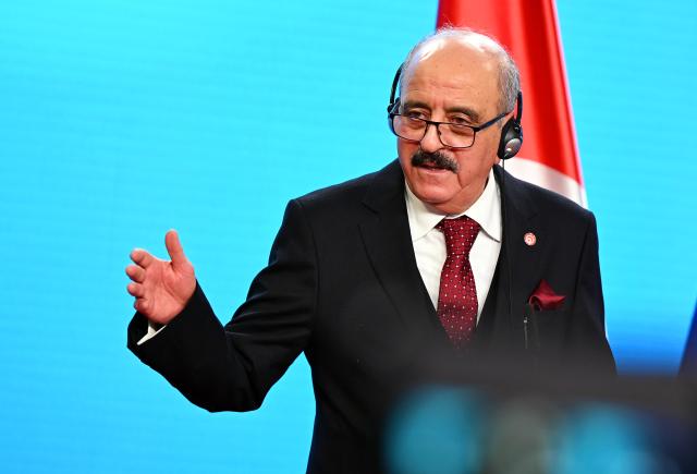 25 March 2026, Berlin: Tunisian Foreign Minister Mohamed Ali Nafti speaks during a joint press conference with German Foreign Minister Johann Wadephul, at the Federal Foreign Office in Berlin. Photo: Lilli Förter/dpa
