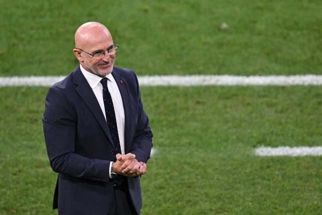 FILED - 08 June 2025, Bavaria, Munich: Spain's coach Luis de la Fuente smiles on the touchline during the UEFA Nations League final soccer match between Portugal and Spain at the Allianz Arena. Photo: Sven Hoppe/dpa