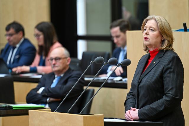 27 March 2026, Berlin: Baerbel Bas, German Minister of Labor and Social Affairs, speaks during the session of the German Council (Bundesrat). Photo: Soeren Stache/dpa
