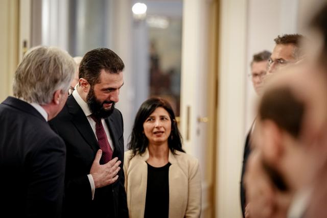 30 March 2026, Berlin: Syria's interim president Ahmed al-Sharaa arrives at the Bellevue Palace in Berlin. Photo: Kay Nietfeld/dpa