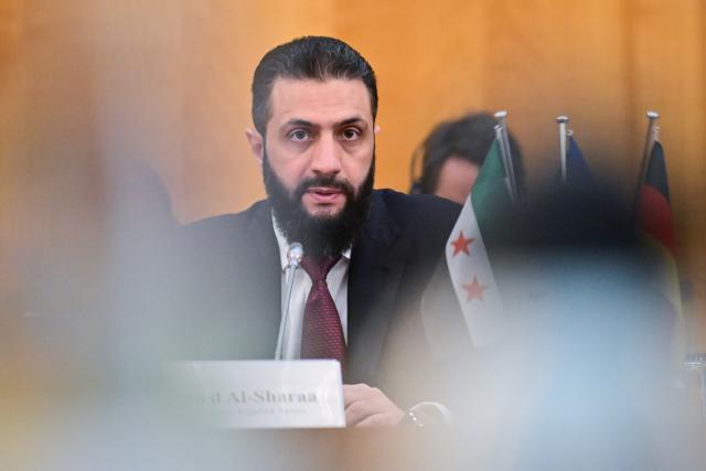 30 March 2026, Berlin: Syria's interim president Ahmed al-Sharaa attends a German-Syrian economic roundtable at the Federal Foreign Office in Berlin. Photo: Sebastian Christoph Gollnow/dpa