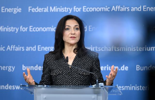 30 March 2026, Berlin: Katherina Reiche, German Minister for Economic Affairs and Energy, speaks during a press conference in Berlin. Photo: Elisa Schu/dpa