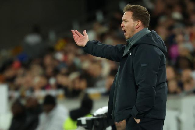 30 March 2026, Baden-Wuerttemberg, Stuttgart: Germany head coach Julian Nagelsmann gestures on the sidelines during the International Friendly soccer match between Germany and Ghana at MHP Arena. Photo: Christian Charisius/dpa - WICHTIGER HINWEIS: Gemäß den Vorgaben der DFL Deutsche Fußball Liga bzw. des DFB Deutscher Fußball-Bund ist es untersagt, in dem Stadion und/oder vom Spiel angefertigte Fotoaufnahmen in Form von Sequenzbildern und/oder videoähnlichen Fotostrecken zu verwerten bzw. verwerten zu lassen.