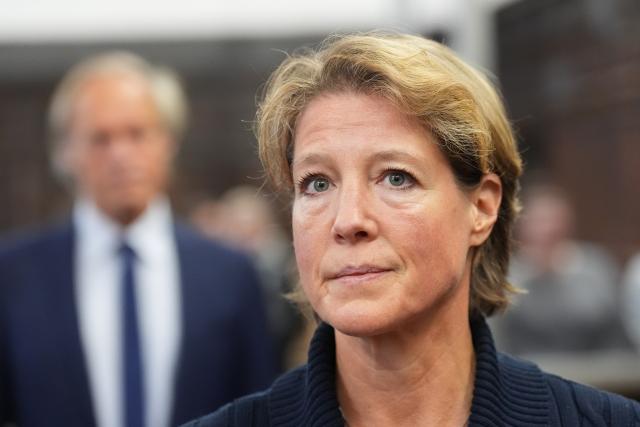 31 March 2026, Hamburg: Christina Block, German restaurateur and entrepreneur, sits in the courtroom in the trial for alleged child abduction at the Hamburg Regional Court. In a cloak-and-dagger operation on New Year's Eve 2023/24, two children of the gastronomy entrepreneur Block were taken from Denmark to Germany. The trial for the alleged abduction is taking place at Hamburg District Court. Photo: Marcus Brandt/Pool dpa/dpa