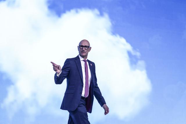 01 April 2026, North Rhine-Westphalia, Bonn: Timotheus Hoettges, CEO of Deutsche Telekom, attends the company's shareholders' meeting. Photo: Oliver Berg/dpa