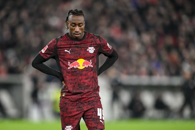 FILED - 15 March 2026, Baden-Württemberg, Stuttgart: Leipzig's Yan Diomande reacts after the German Bundesliga soccer match between VfB Stuttgart and RB Leipzig at MHPArena. Photo: Harry Langer/dpa