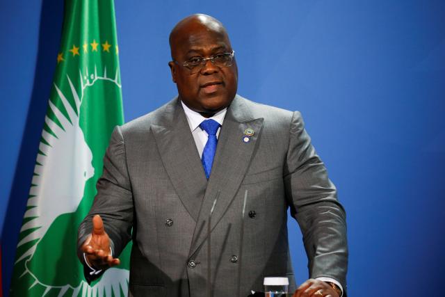 FILED - 27 August 2021, Berlin: Felix Tshisekedi, President of the Democratic Republic of Congo, attends a press conference during the G20 Compact with Africa (CwA) meeting. Photo: Michele Tantussi/Reuters/Pool/dpa