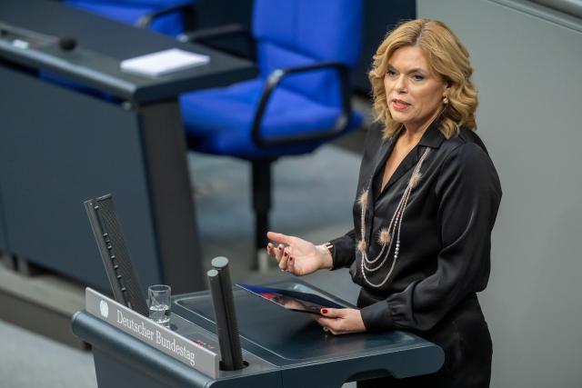 FILED - 25 March 2026, Berlin: President of the German Bundestag Julia Kloeckner speaks during a plenary session of the German Bundestag in a special debate on 'Violence against Women and Girls'. Photo: Michael Kappeler/dpa