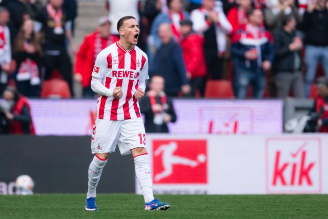 FILED - 21 March 2026, North Rhine-Westphalia, Cologne: Cologne's Said El Mala celebrates scoring his side's first goal during the German Bundesliga soccer match between 1. FC Cologne and Borussia Moenchengladbach at RheinEnergieStadion. Photo: Marius Becker/dpa - WICHTIGER HINWEIS: Gemäß den Vorgaben der DFL Deutsche Fußball Liga bzw. des DFB Deutscher Fußball-Bund ist es untersagt, in dem Stadion und/oder vom Spiel angefertigte Fotoaufnahmen in Form von Sequenzbildern und/oder videoähnlichen Fotostrecken zu verwerten bzw. verwerten zu lassen.
