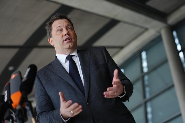 FILED - 27 March 2026, Berlin: Lars Klingbeil, German Minister of Finance, Vice-Chancellor and Social Democratic Party (SPD) Federal Chairman, gives a press statement on private pension provision at the beginning of the German Parliament (Bundestag) session in Berlin. Photo: Kay Nietfeld/dpa