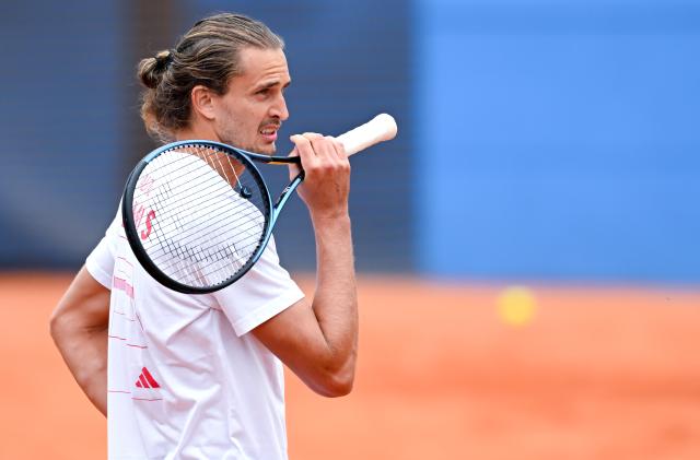 13 April 2026, Bavaria, Munich: German tennis player Alexander Zverev in action on the practice court, ahead of the Bavarian International Tennis Championships. Photo: Sven Hoppe/dpa