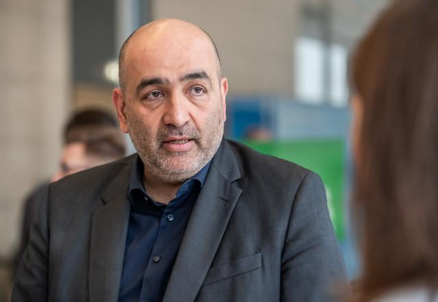 FILED - 24 March 2025, Berlin: Former federal chairman of Alliance 90/The Greens Omid Nouripour arrives at the parliamentary group meeting in the Bundestag. Photo: Michael Kappeler/dpa