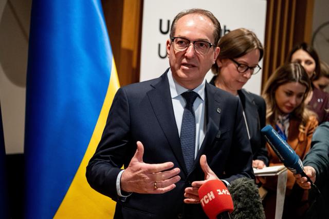 14 April 2026, Thuringia, Erfurt: Alexander Dobrindt, Germany's Interior Minister, attends the opening of the Unity Hub Berlin, a central point of contact for Ukrainians who have fled to Germany due to Russia's war of aggression against Ukraine. Photo: Fabian Sommer/dpa