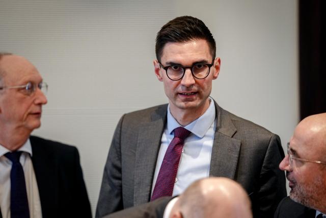 15 April 2026, Berlin: Sepp Mueller (C), committee chair, attends the fourth meeting of a task force formed by the CDU/CSU and SPD parliamentary groups to discuss the economic impact of the war in Iran. Photo: Kay Nietfeld/dpa