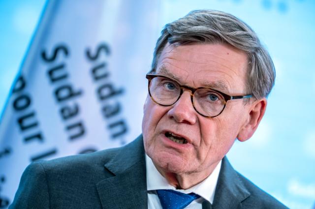 15 April 2026, Berlin: Johann Wadephul, Foreign Minister of Germany, gives a statement during the International Sudan Conference at the Federal Foreign Office in Berlin. The conference in Berlin consists of a meeting of foreign ministers, a humanitarian conference with funding pledges and a meeting of civilian actors to negotiate a peace roadmap. Photo: Michael Kappeler/dpa