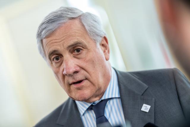 15 April 2026, Berlin: Antonio Tajani, Foreign Minister of Italy, gives a statement during the International Sudan Conference at the Federal Foreign Office in Berlin. The conference in Berlin consists of a meeting of foreign ministers, a humanitarian conference with funding pledges and a meeting of civilian actors to negotiate a peace roadmap. Photo: Michael Kappeler/dpa