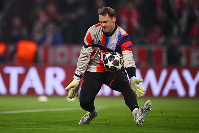 15 April 2026, Bavaria, Munich: Bayern Munich goalkeeper Manuel Neuer warms up prior to the start of the UEFA Champions League Quarterfinal Second Leg soccer match between Bayern Munich and Real Madrid at Allianz Arena. Photo: Tom Weller/dpa