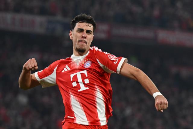 15 April 2026, Bavaria, Munich: Bayern Munich's Aleksandar Pavlovic celebrates scoring his side's first goal during the UEFA Champions League Quarterfinal Second Leg soccer match between Bayern Munich and Real Madrid at Allianz Arena. Photo: Sven Hoppe/dpa