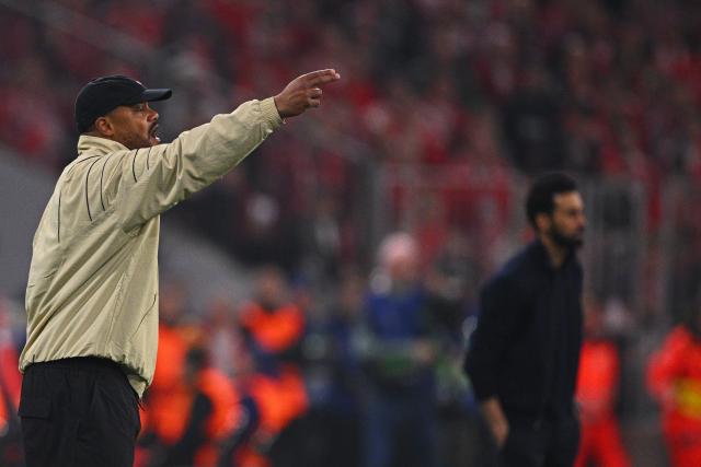 15 April 2026, Bavaria, Munich: Bayern Munich coach Vincent Kompany gestures on the sideline during the UEFA Champions League Quarterfinal Second Leg soccer match between Bayern Munich and Real Madrid at Allianz Arena. Photo: Tom Weller/dpa