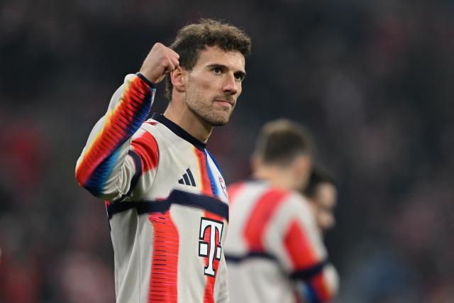 15 April 2026, Bavaria, Munich: Bayern Munich's Leon Goretzka celebrates after the UEFA Champions League Quarterfinal Second Leg soccer match between Bayern Munich and Real Madrid at Allianz Arena. Photo: Sven Hoppe/dpa