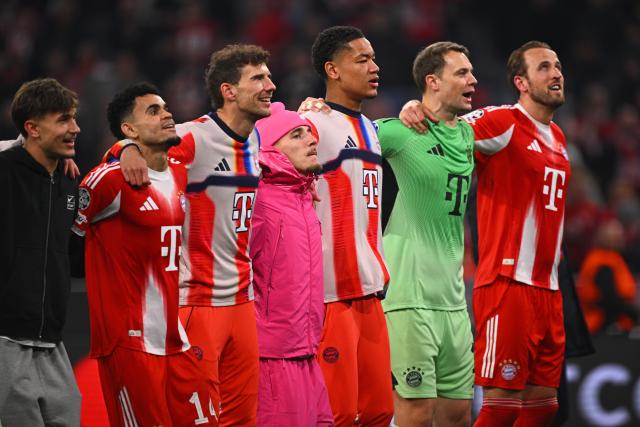 15 April 2026, Bavaria, Munich: Bayern Munich players thank the fans after the UEFA Champions League Quarterfinal Second Leg soccer match between Bayern Munich and Real Madrid at Allianz Arena. Photo: Tom Weller/dpa