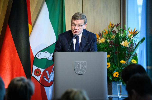 16 April 2026, Berlin: Johann Wadephul, Germany's Foreign Minister, speaks at the 'New Koenigswinter Future Lab' organized by the German-British Society at the Office of the State of North Rhine-Westphalia to the Federal Government. Photo: Bernd von Jutrczenka/dpa