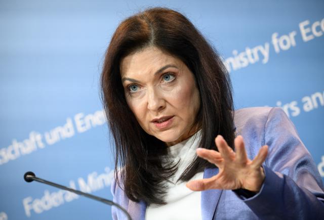 16 April 2026, Berlin: German Minister for Economic Affairs and Energy, Katherina Reiche, speaks during a press conference at the Federal Ministry for Economic Affairs and Energy. Photo: Bernd von Jutrczenka/dpa